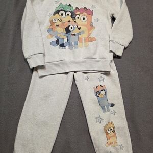Bluey Kids Matching Sweatshirt and Jogger Set - Heather Gray
